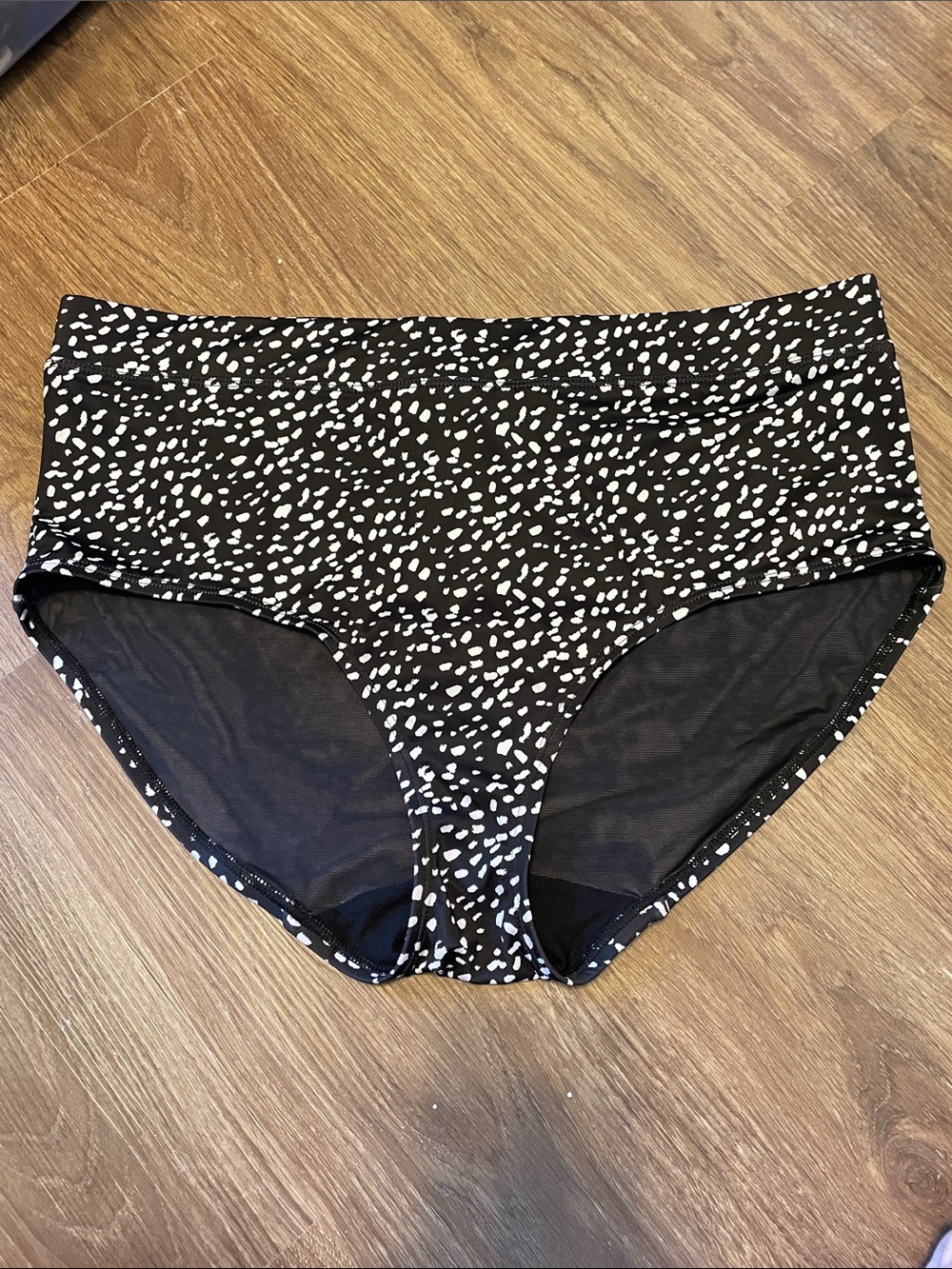 Cacique black and white polka dot pattern Bikini Bottom